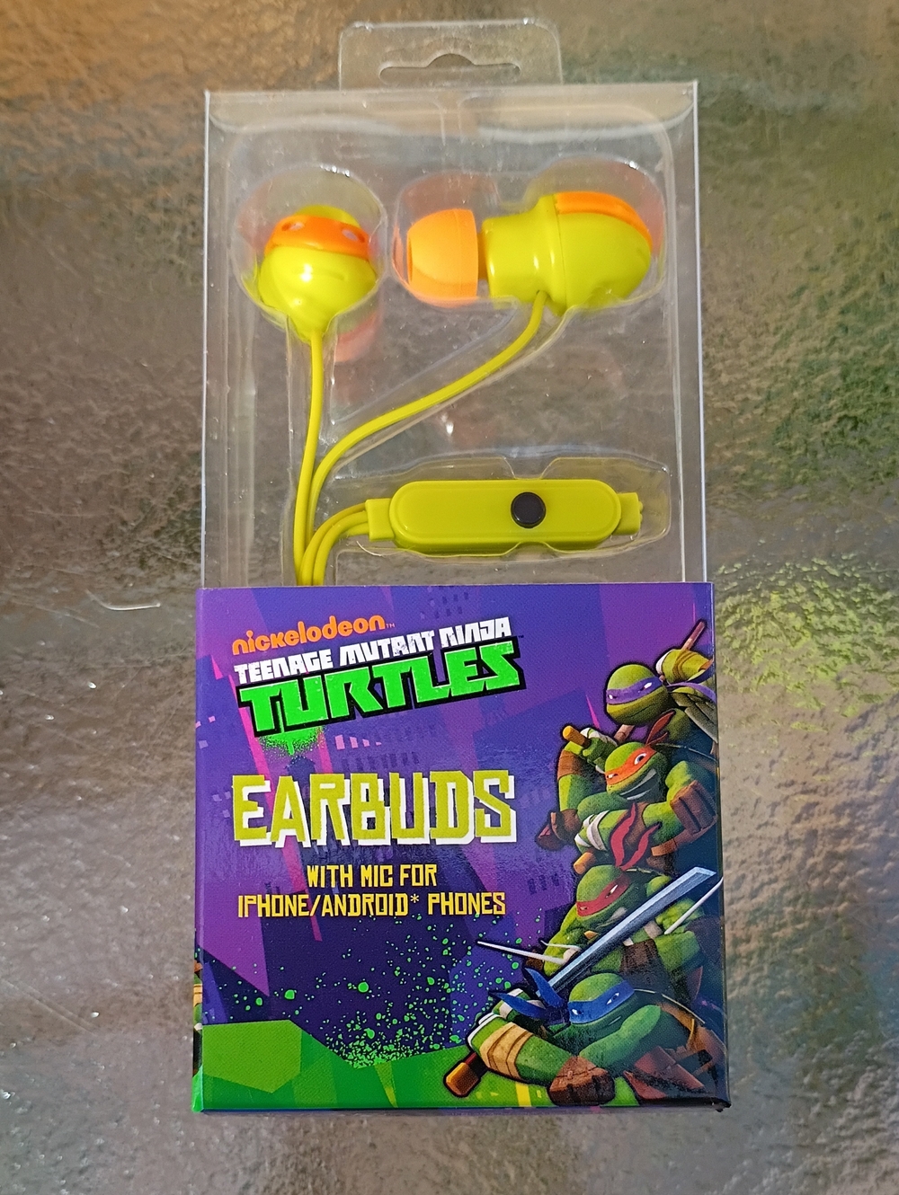 Teenage Mutant Ninja Turtles Lime & Orange Wired Earbuds with Mic